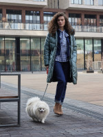 Пальто стеганое с капюшоном