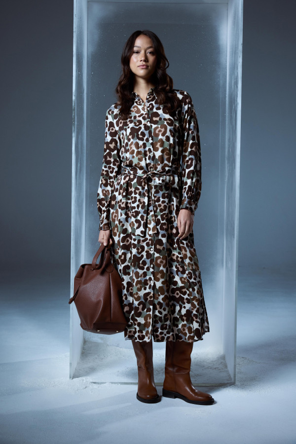 Платье-рубашка с принтом