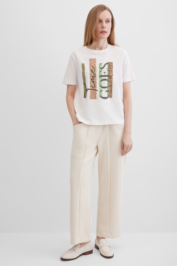 Брюки без застёжки с поясом