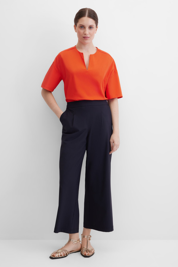 Брюки-кюлоты на резинке