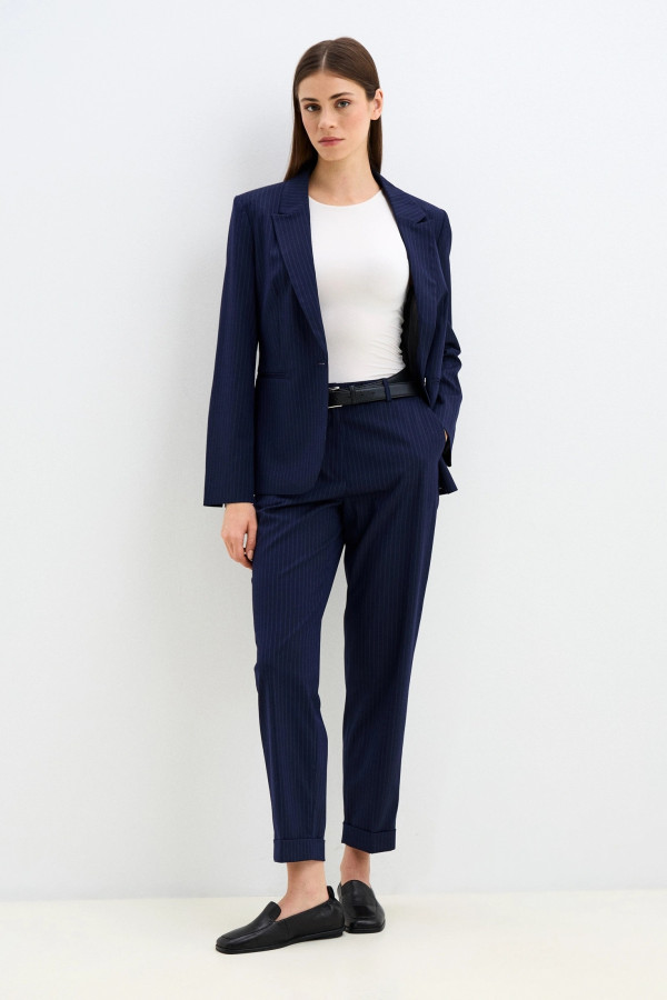 Брюки укороченные в полоску