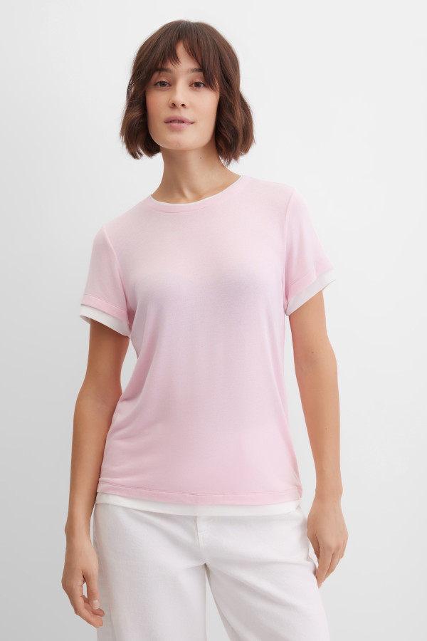 Футболка с контрастной отделкой