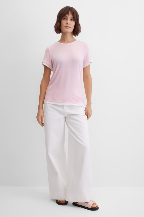 Футболка с контрастной отделкой