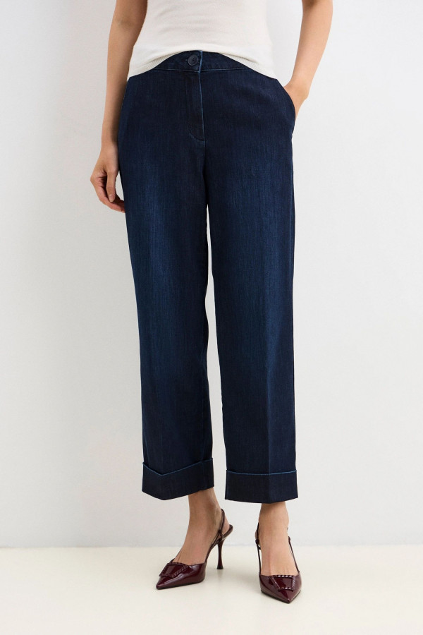 Джинсы укороченные свободного кроя