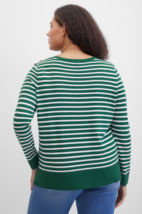 Джемпер в полоску прямого кроя