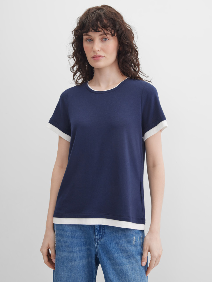 Футболка с контрастной отделкой