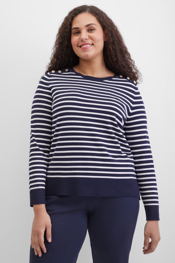 Джемпер в полоску прямого кроя