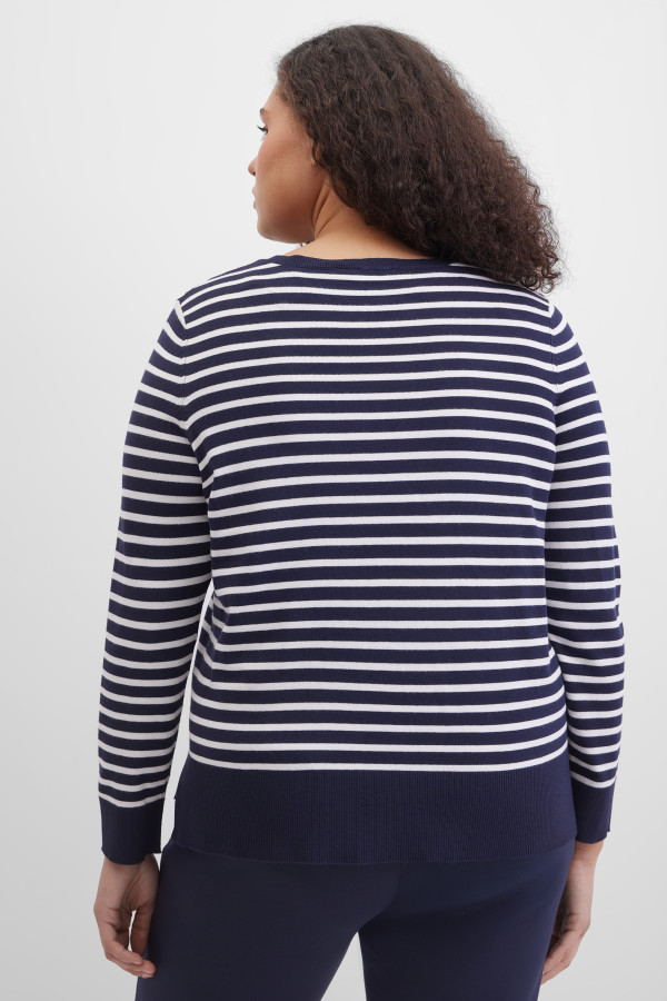 Джемпер в полоску прямого кроя