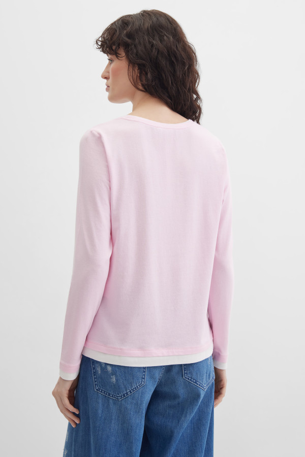 Лонгслив с контрастной отделкой