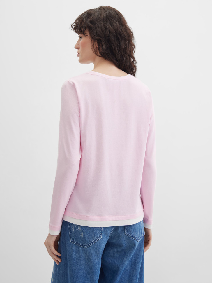 Лонгслив с контрастной отделкой