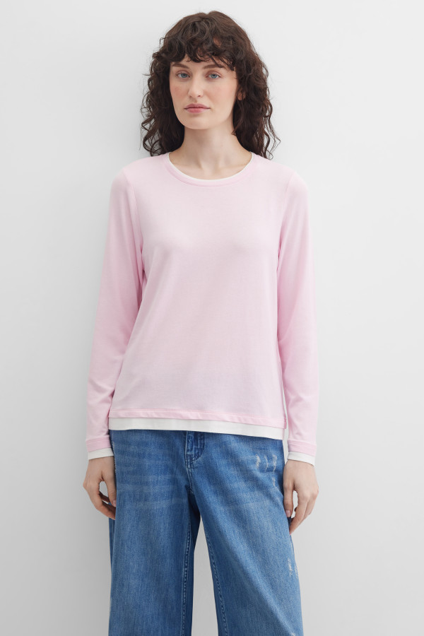 Лонгслив с контрастной отделкой