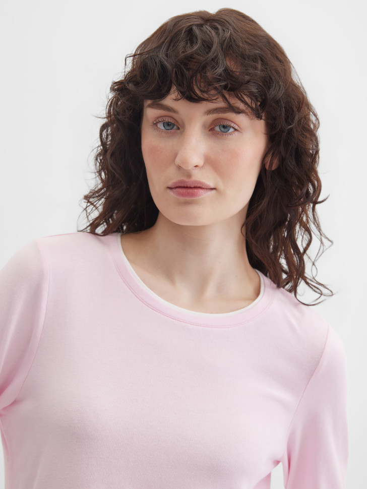 Лонгслив с контрастной отделкой