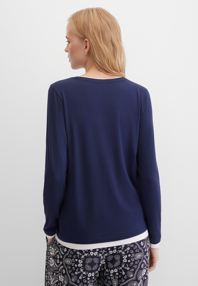 Лонгслив с контрастной отделкой