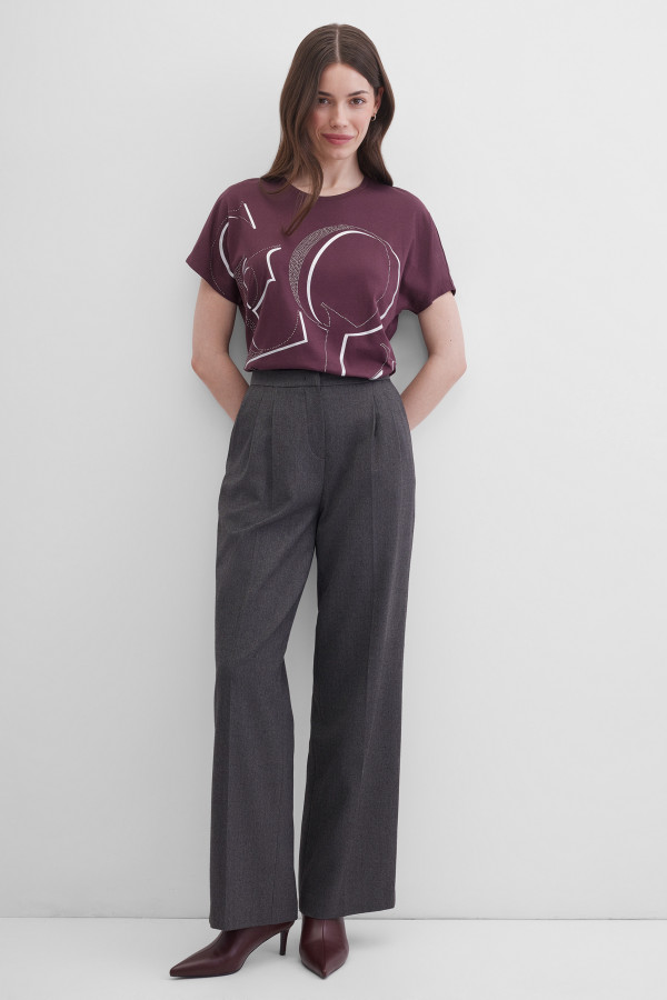 Брюки широкие прямые с карманами