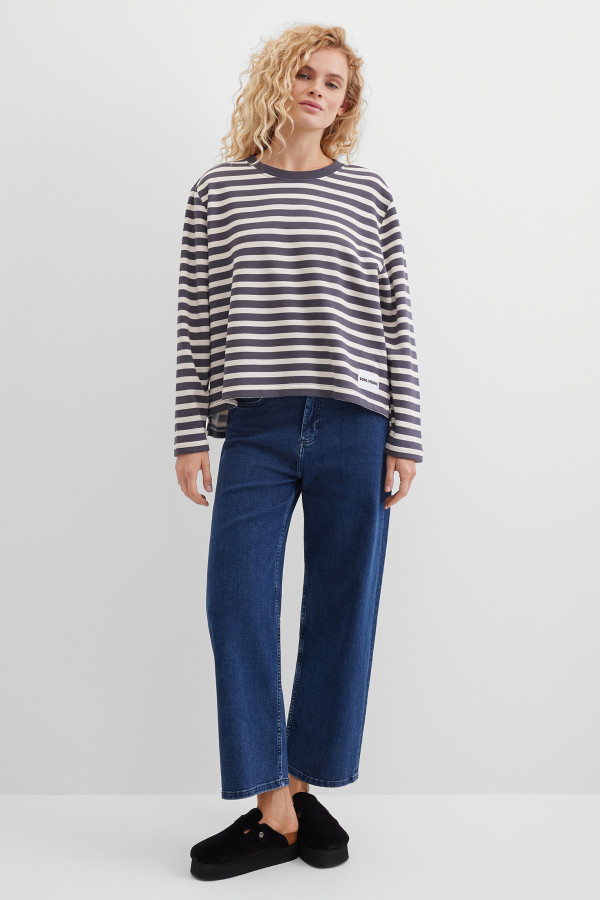 Свитшот хлопковый в полоску