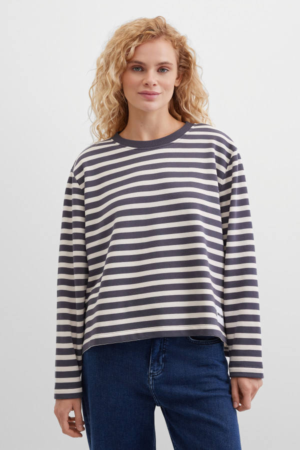 Свитшот хлопковый в полоску