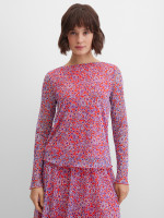 Лонгслив в сетку с принтом