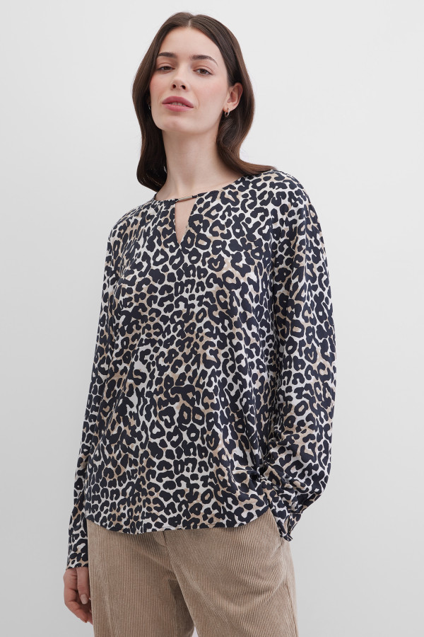 Блузка с принтом с длинным рукавом