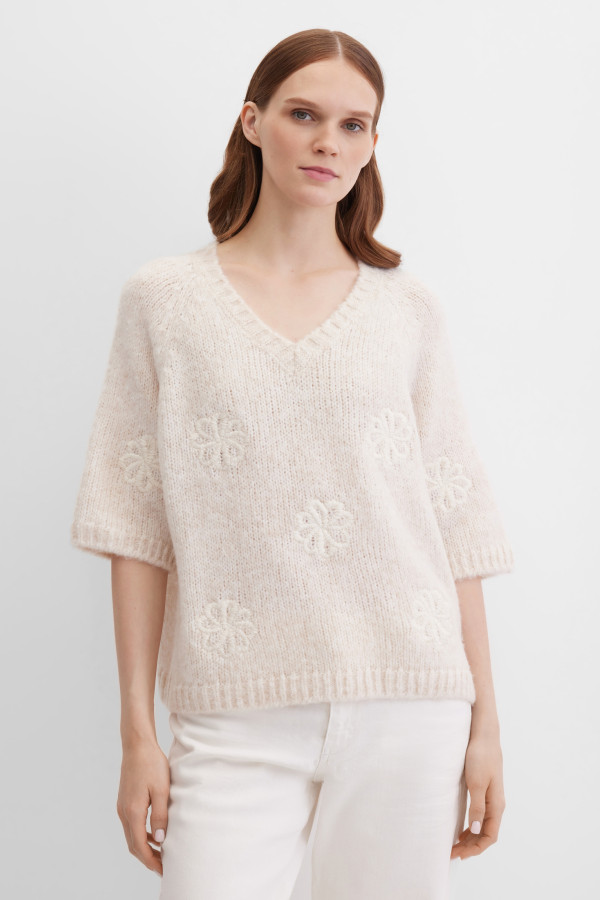 Джемпер-пуловер с коротким рукавом