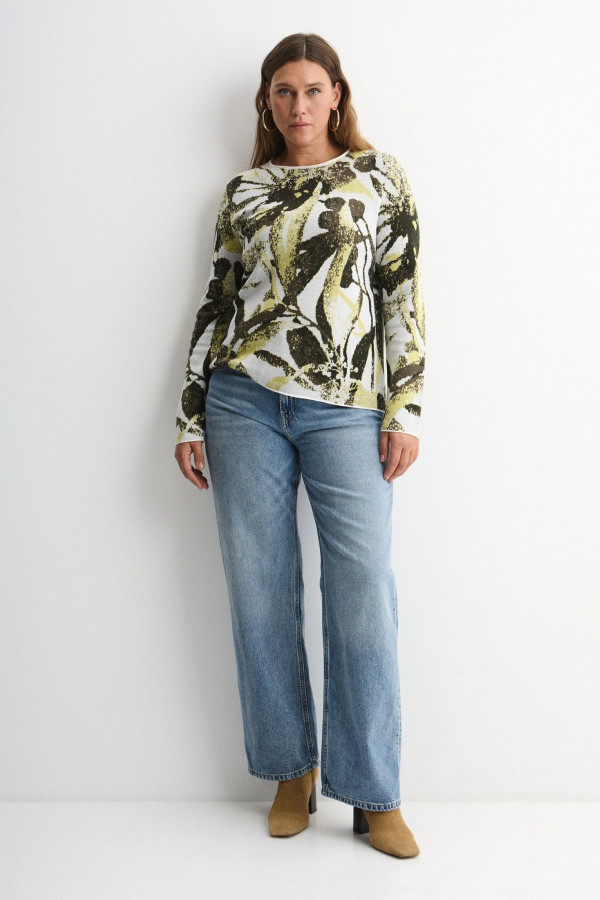 Джемпер с принтом прямого кроя