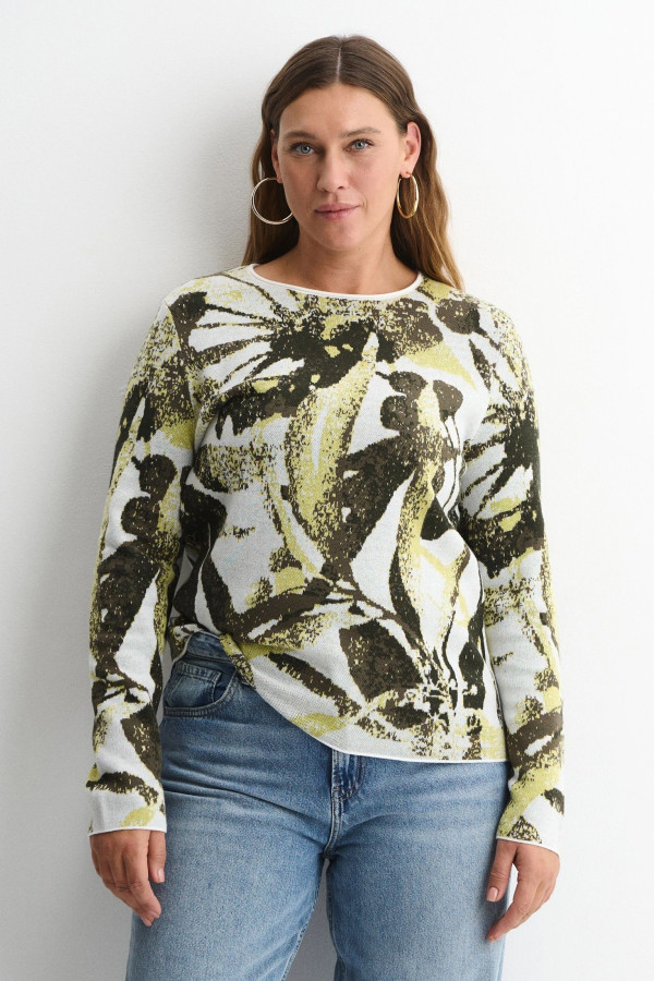 Джемпер с принтом прямого кроя