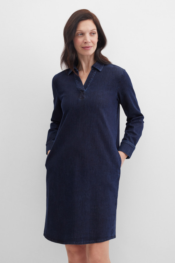 Платье джинсовое миди прямое