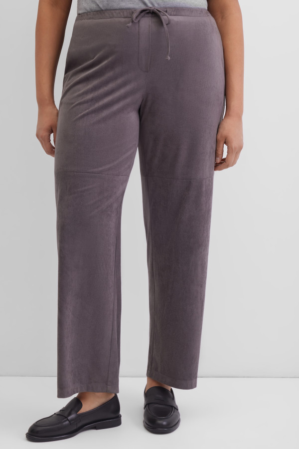 Брюки укороченные из экозамши