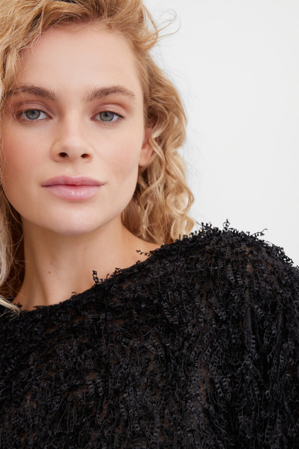 Джемпер с бахромой