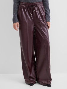 Брюки широкие из эко-кожи