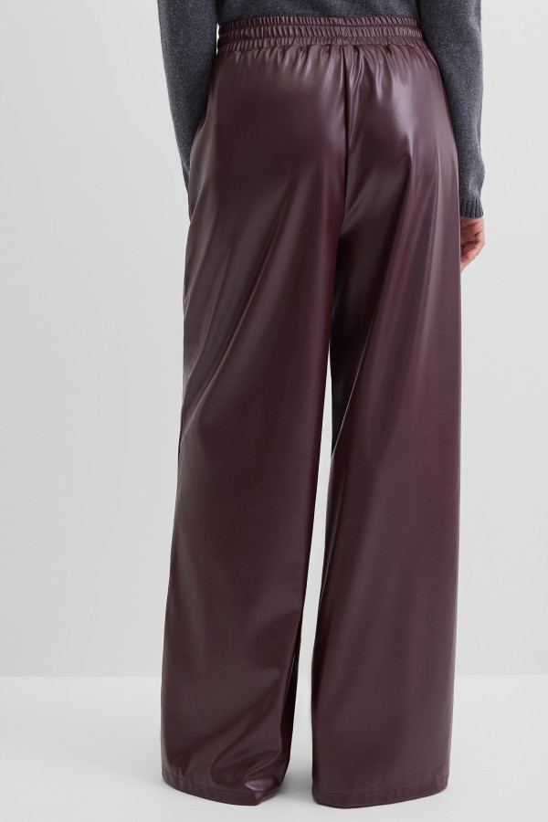 Брюки широкие из эко-кожи