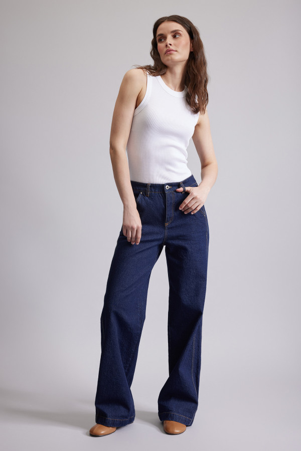 Джинсы широкие палаццо