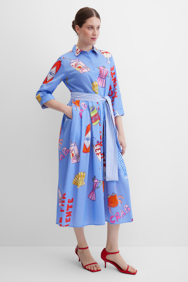 Платье-рубашка миди