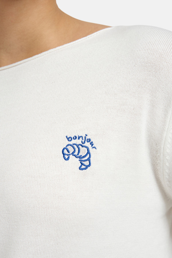 Джемпер с вырезом лодочкой