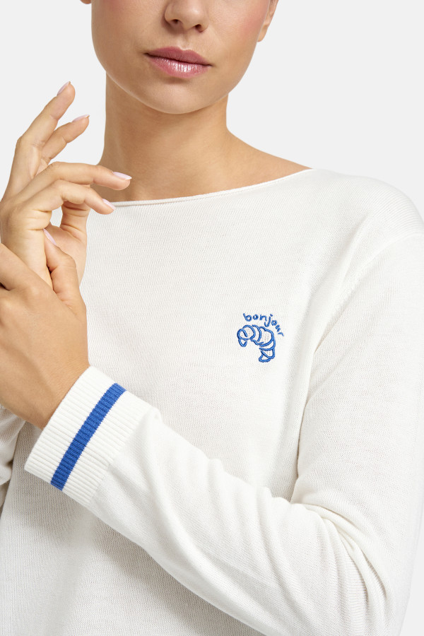 Джемпер с вырезом лодочкой