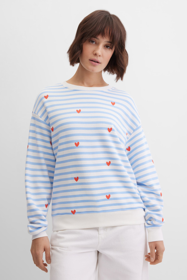 Свитшот свободный в полоску