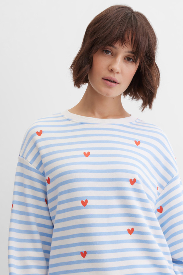 Свитшот свободный в полоску