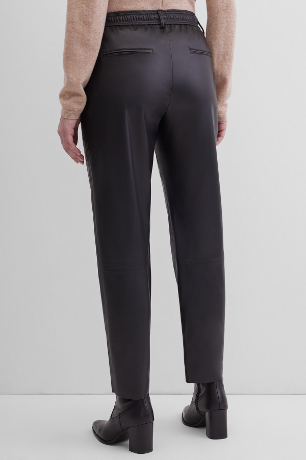 Брюки укороченные из экокожи