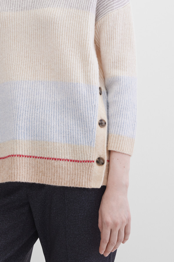 Джемпер в полоску, прямого силуэта