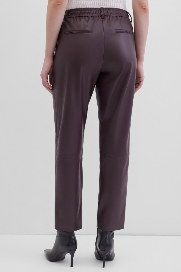 Брюки укороченные из экокожи