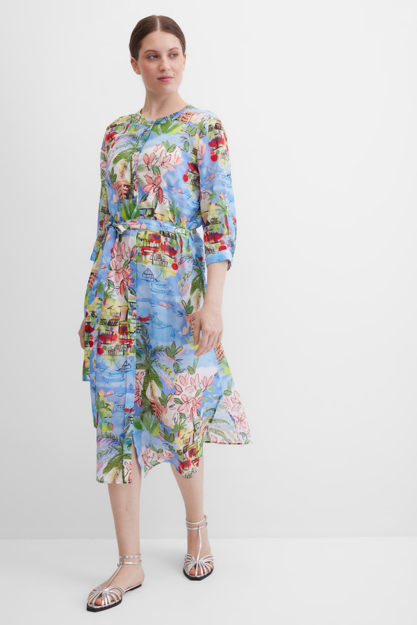 Платье-рубашка миди