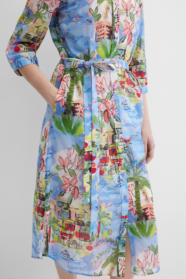 Платье-рубашка миди