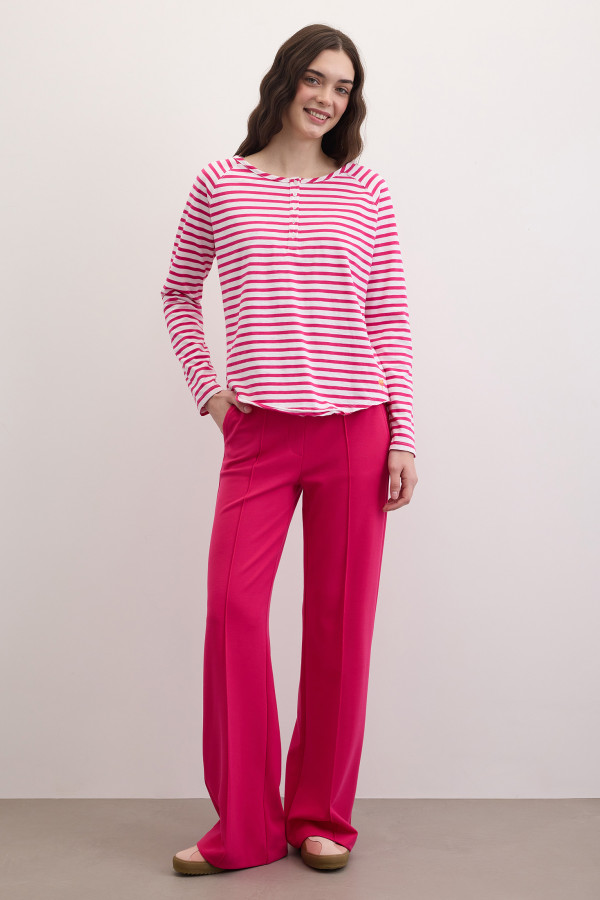 Брюки прямые спорт-шик на эластичном поясе