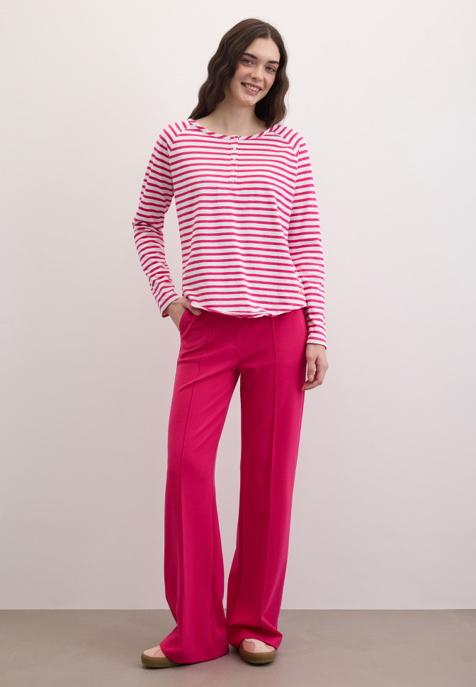 Брюки прямые спорт-шик на эластичном поясе