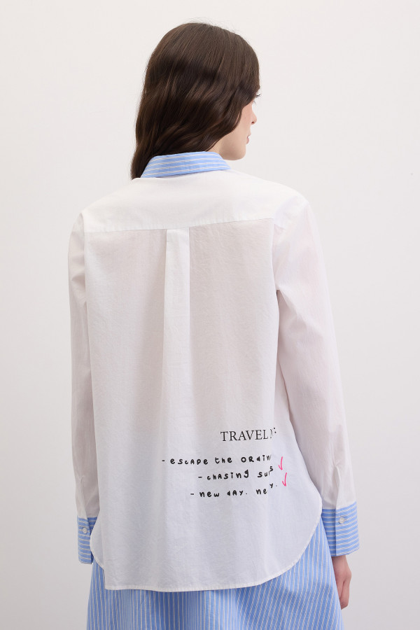 Рубашка с рисунками и вышивкой