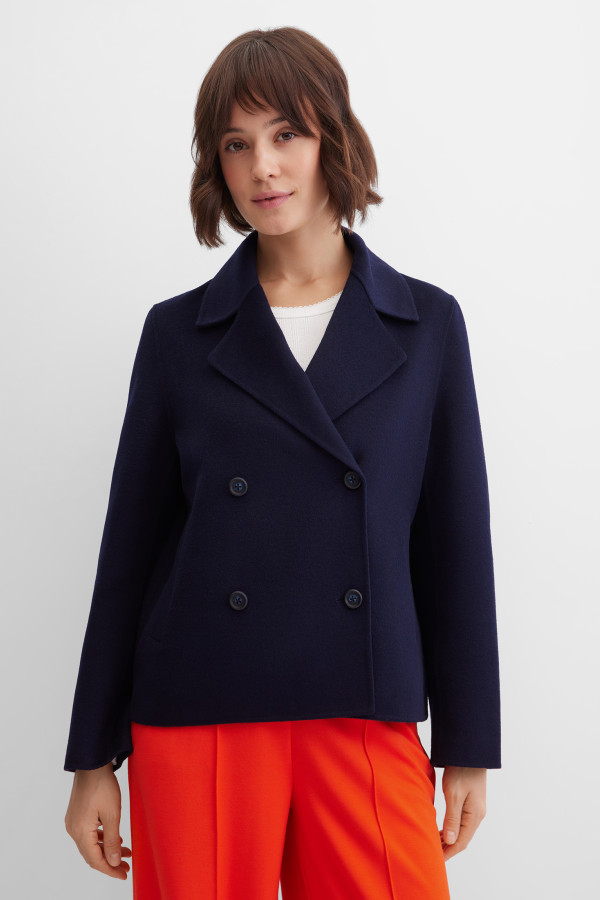 Жакет-куртка двубортный с шерстью