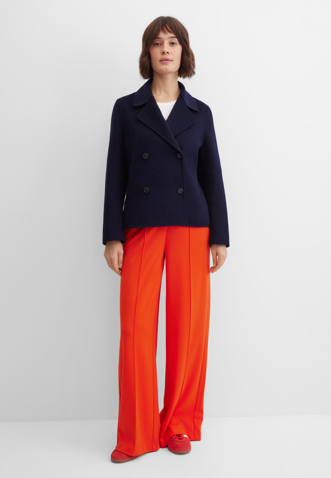 Жакет-куртка двубортный с шерстью