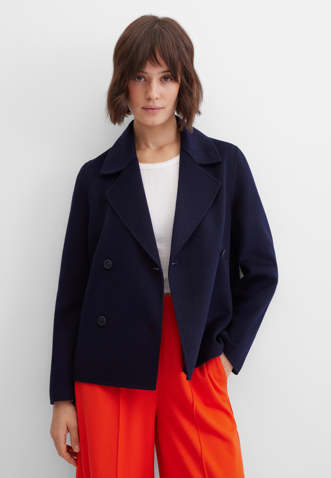 Жакет-куртка двубортный с шерстью