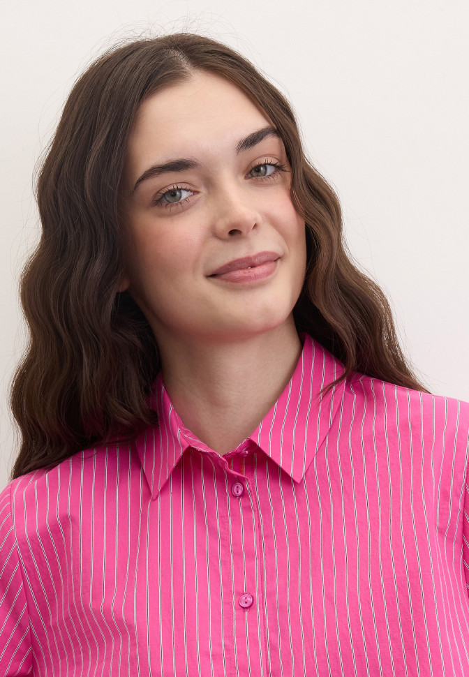 Рубашка в полоску с завязками