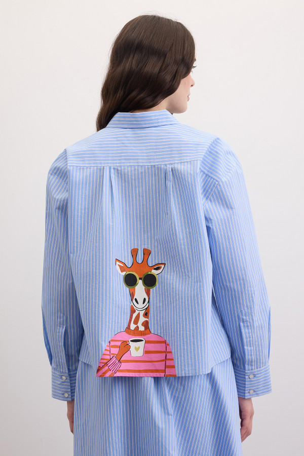 Рубашка укороченная с рисунком