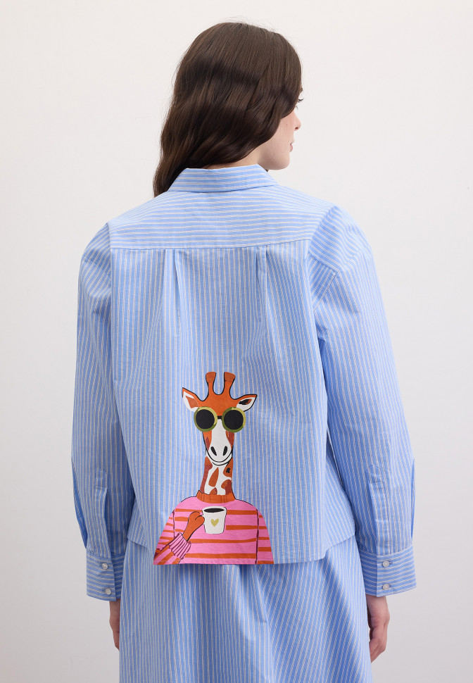 Рубашка укороченная с рисунком